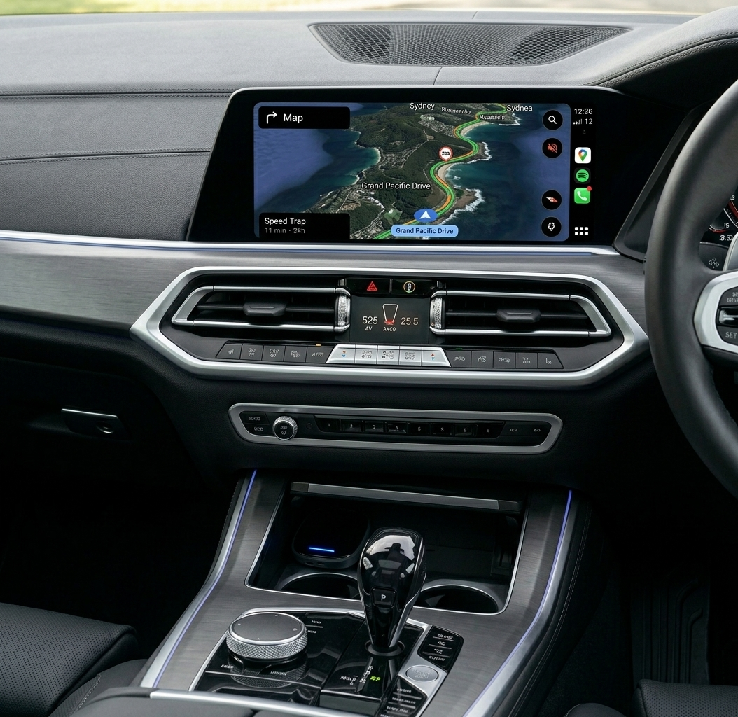 Google Maps running natively on BMW X5 iDrive screen via Carlinkit TBox