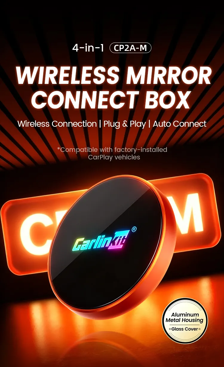 Carlinkit CP2A-M 4-in-1 Wireless Mirror Connect Box — wireless connection, plug and play, auto connect