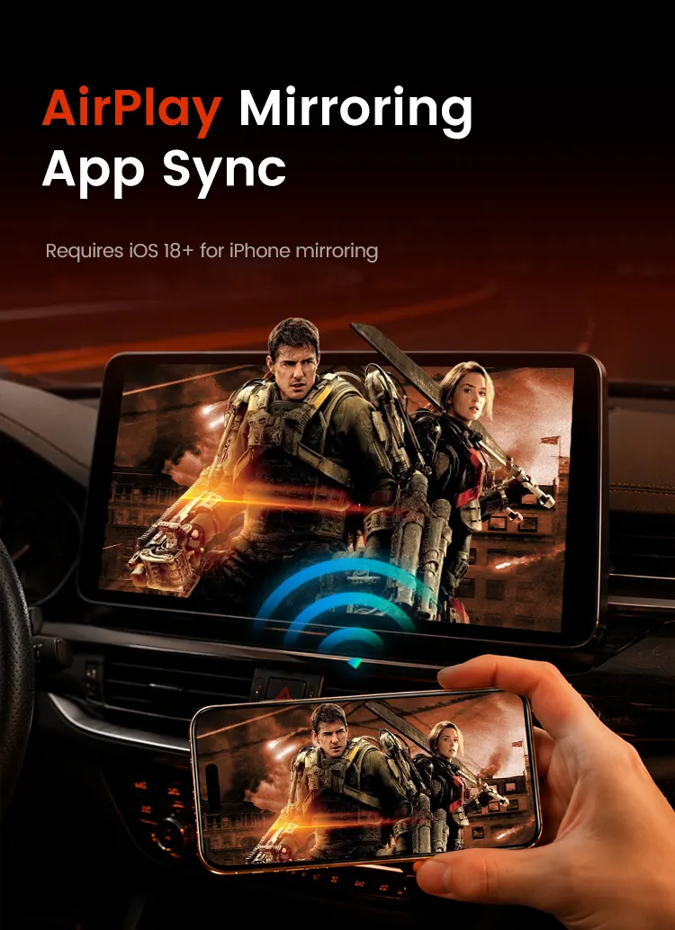 AirPlay mirroring app sync, requires iOS 18+ for iPhone mirroring