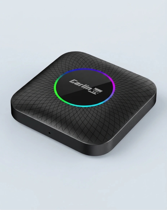LED Plus AI box, angled view, with glowing ambient LED ring