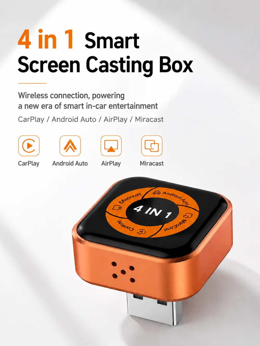 Carlinkit Mini Ultra 6 4-in-1 Smart Screen Casting Box — wireless CarPlay, Android Auto, AirPlay, Miracast