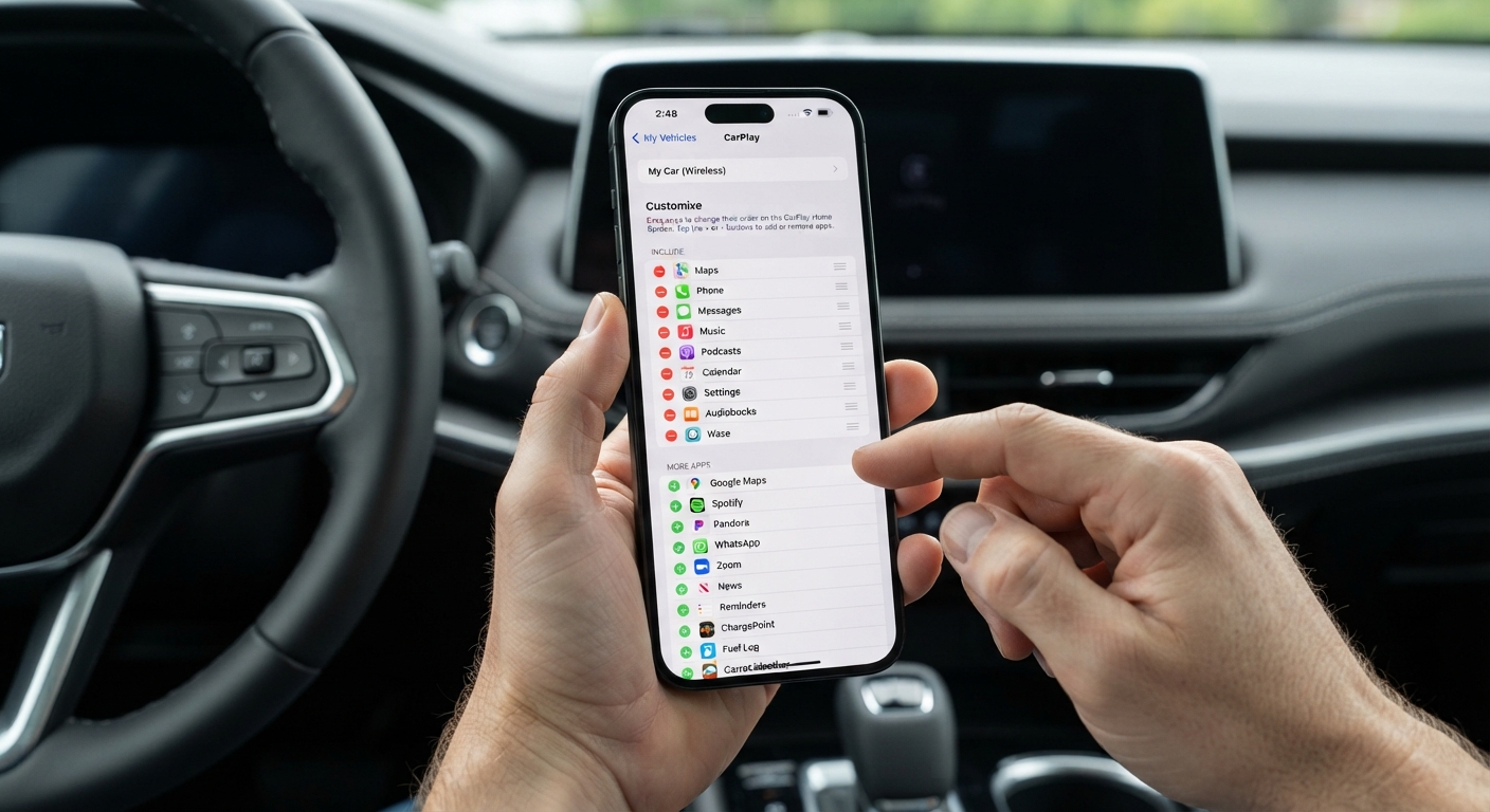 Customizing CarPlay Apps on iPhone Settings