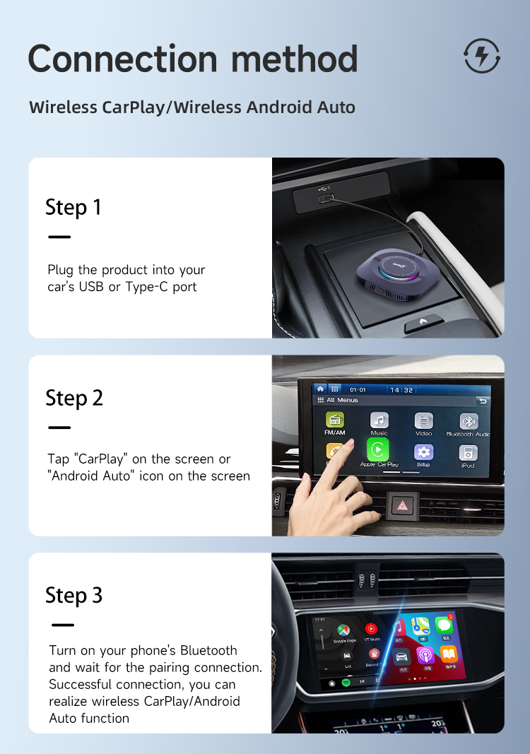 Connection method - Wireless CarPlay/Wireless Android Auto